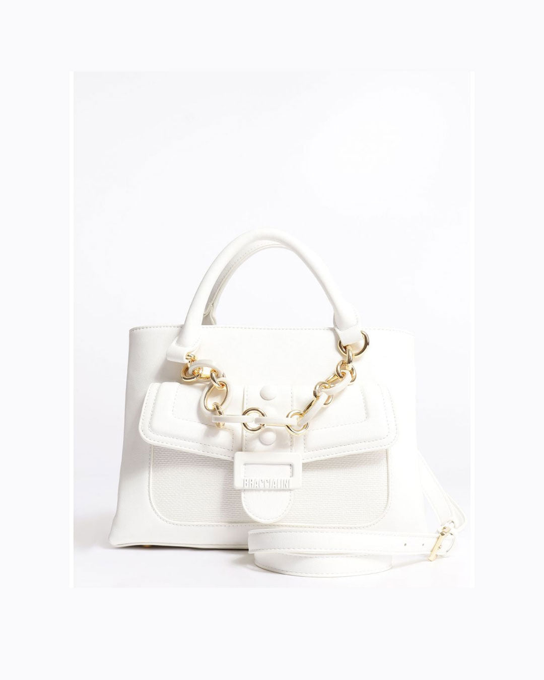 Cartera Braccialini Línea Chain Blanco